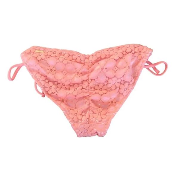 Victoria's Secret 2015 Floral Neon Crochet Side Ties Swim Bottoms Medium - Picture 13 of 13